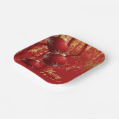 Luxe red and gold Christmas Ornaments  ペーパープレート (傾斜あり)