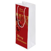 Luxe red and gold Christmas Ornaments  ワインギフトバッグ (裏面アングル)