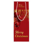 Luxe red and gold Christmas Ornaments  ワインギフトバッグ (裏面)