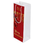 Luxe red and gold Christmas Ornaments  ワインギフトバッグ (正面アングル)