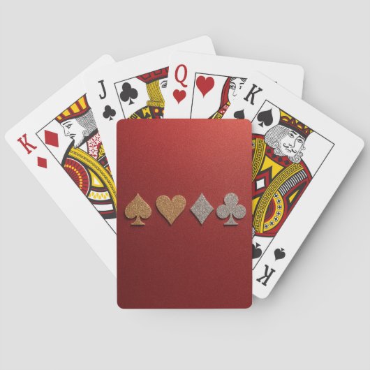 Luxe Red Gold Silver Card Deck トランプ (裏面)
