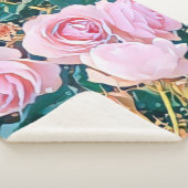 luxe romantic flowers botanical wallpaper シェルパブランケット (3/4)