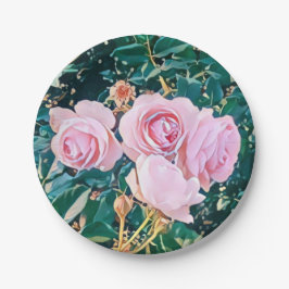 luxe romantic flowers botanical wallpaper ペーパープレート