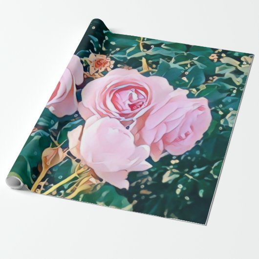 luxe romantic flowers botanical wallpaper ラッピングペーパー (アンロールド)