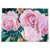 luxe romantic flowers botanical wallpaper ラージペーパーバッグ (裏面)