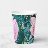 luxe romantic flowers botanical wallpaper 紙コップ (右)