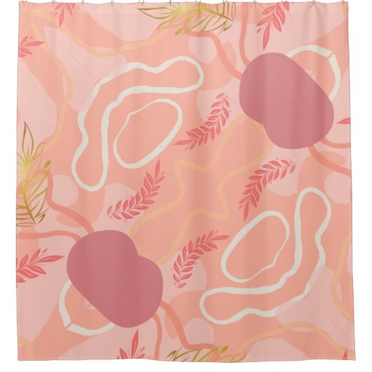 Luxe romantinc peach fuzz baby girl シャワーカーテン (正面)