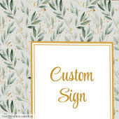 Luxe Sage Green Gold Foliage Wedding Custom Poster ポスター
