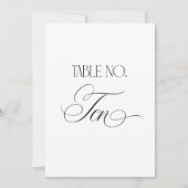 Luxe Script 5x7 ウェディングテーブルナンバー10 サイン 招待状 (正面)