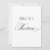 Luxe Script 5x7 ウェディングテーブルナンバー13 サイン 招待状 (正面)