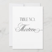 Luxe Script 5x7 ウェディングテーブルナンバー13 サイン 招待状 (裏面)