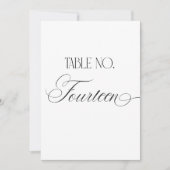 Luxe Script 5x7 ウェディングテーブルナンバー14 サイン 招待状 (正面)
