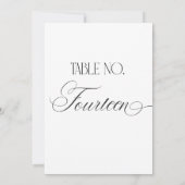 Luxe Script 5x7 ウェディングテーブルナンバー14 サイン 招待状 (裏面)