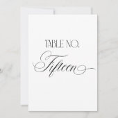 Luxe Script 5x7 ウェディングテーブルナンバー15 サイン 招待状 (正面)