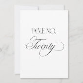 Luxe Script 5x7 ウェディングテーブルナンバー20サイン 招待状 (正面)
