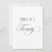 Luxe Script 5x7 ウェディングテーブルナンバー20サイン 招待状 (裏面)