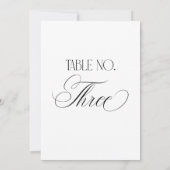 Luxe Script 5x7 ウェディングテーブルナンバー3 サイン 招待状 (裏面)