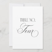 Luxe Script 5x7 ウェディングテーブルナンバー4サイン 招待状 (正面)