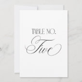 Luxe Script 5x7 ウェディングテーブルナンバー5 サイン 招待状 (裏面)