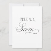 Luxe Script 5x7 ウェディングテーブルナンバー7 サイン 招待状 (正面)