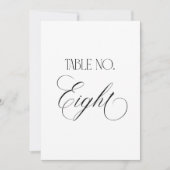 Luxe Script 5x7 ウェディングテーブルナンバー8 サイン 招待状 (正面)