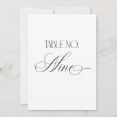Luxe Script 5x7 ウェディングテーブルナンバー9 サイン 招待状 (正面)