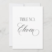 Luxe Script 5x7 Wedding Table Number Eleven Sign 招待状 (正面)