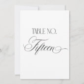 Luxe Script 5x7 Wedding Table Number Fifteen Sign 招待状 (裏面)