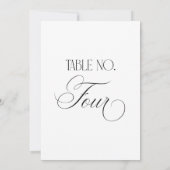 Luxe Script 5x7 Wedding Table Number Four Sign 招待状 (裏面)