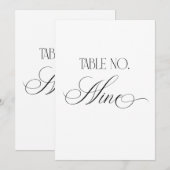 Luxe Script 5x7 Wedding Table Number Nine Sign 招待状 (正面/裏面)