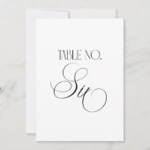 Luxe Script 5x7 Wedding Table Number Six Sign 招待状 (正面)