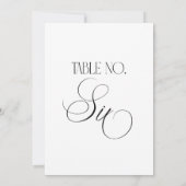 Luxe Script 5x7 Wedding Table Number Six Sign 招待状 (裏面)