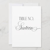 Luxe Script 5x7 Wedding Table Number Sixteen Sign 招待状 (正面)