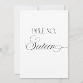 Luxe Script 5x7 Wedding Table Number Sixteen Sign 招待状 (裏面)