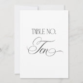 Luxe Script 5x7 Wedding Table Number Ten Sign 招待状 (裏面)
