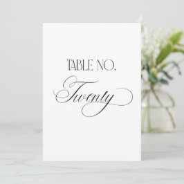 Luxe Script 5x7 Wedding Table Number Twenty Sign 招待状
