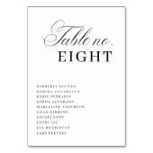 Luxe Script Seating Chart Names Elegant Wedding テーブルナンバー (裏面)