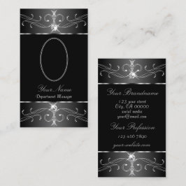 Luxe Silver白黒華美オーナメント追加 名刺
