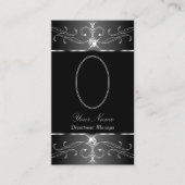 Luxe Silver白黒華美オーナメント追加 名刺 (正面)