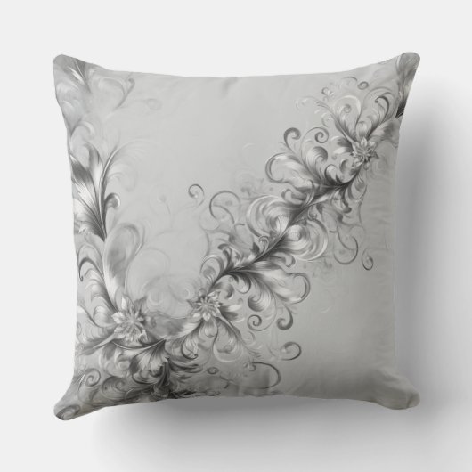 Luxe Silver Embellished Throw Pillow クッション (裏面)
