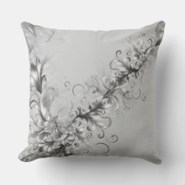 Luxe Silver Embellished Throw Pillow クッション