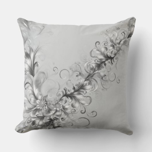 Luxe Silver Embellished Throw Pillow クッション (正面)
