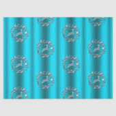 Luxe Silver Reindeer Aqua Christmas 薄葉紙 (正面)