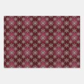 Luxe Silver Snowflakes Red Glitter Gift Wrap Set ラッピングペーパーシート (正面3)
