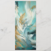 Luxe Turquoise and Gold Brushstrokes Menu メニュー (裏面)