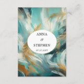 Luxe Turquoise Gold Brushstrokes エンクロージャーカード (裏面)