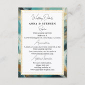 Luxe Turquoise Gold Brushstrokes エンクロージャーカード (正面)