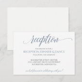 Luxe Typography Reception Card | ダスティブルーグレー 招待状 (正面/裏面)