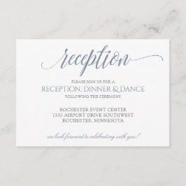 Luxe Typography Reception Card | ダスティブルーグレー 招待状