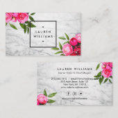 Luxe Waterカラーはっきりしたバラオン大理石 名刺 (正面/裏面)